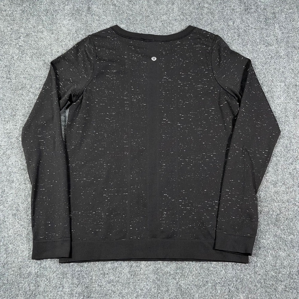 Lululemon Swiftly Tech Long Sleeve Shirt Womens 6 Speckled Black White